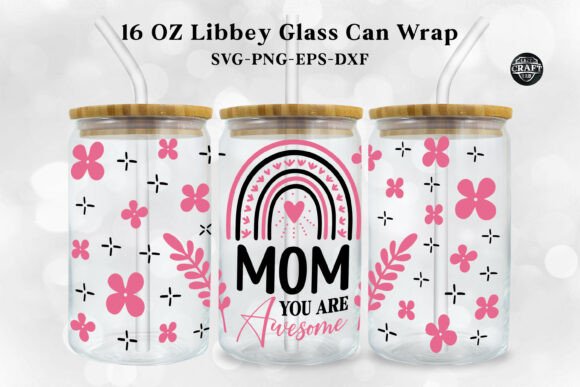 Awesome Mom Mother’s Day Can Wrap SVG