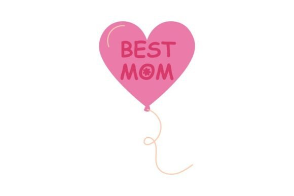Best Mom Heart Balloon: A Festive Embroidery Delight