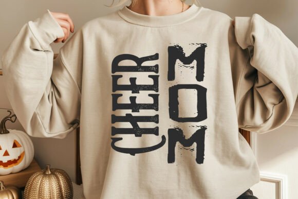 Cheer Mom Typography Design: A Stylish Embroidery Choice