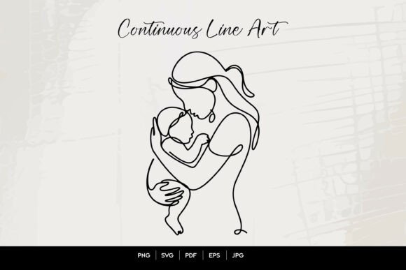 Exploring the Charm of Mother and Child Line Art