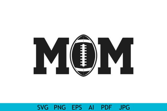 Football Mom Bold Typography Embroidery Design