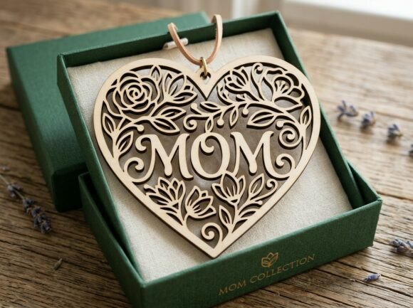 Mom Floral Heart Pendant: A Touch of Elegance