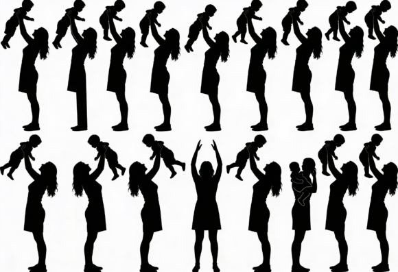 Mom Holding Baby Silhouette: A Heartwarming Design