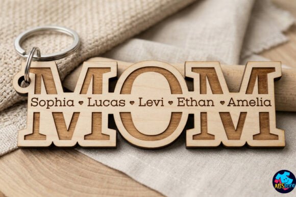 Mom Keychain Laser Cut: A Charming Embroidery Design