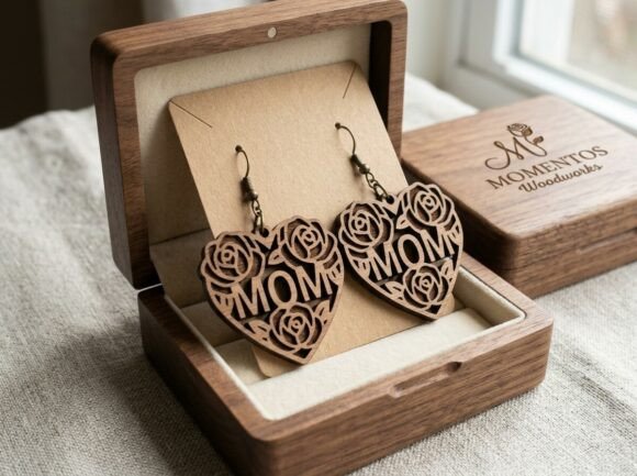 Mom Rose Heart: A Touching Earring Design