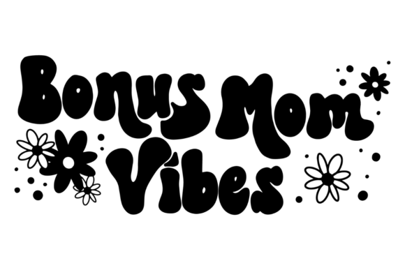 Retro Bonus Mom Vibes: A Groovy Embroidery Design