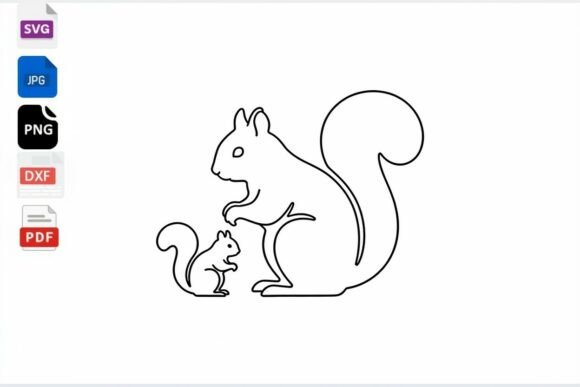Review: Mom and Baby Squirrel Outline SVG