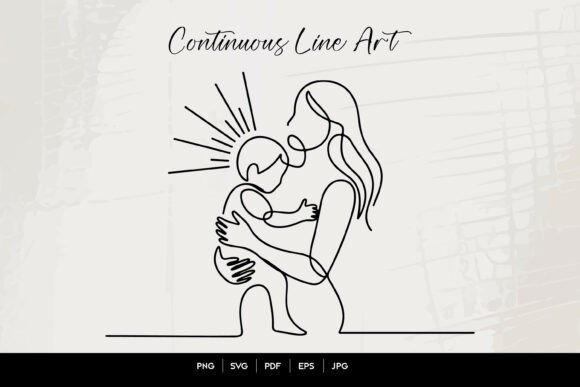 Review: Mother Holding Child Line Art for Embroidery