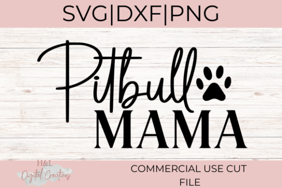 Stylish Pitbull Mama SVG for Embroidery