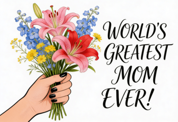 World's Greatest Mom Ever Floral Bouquet